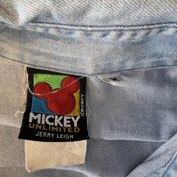 VTG Mickey Unlimited Shirt Disney Jerry Leigh Chambray Denim Friends Sz M - Picture 8 of 9